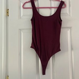 Ribbed Scoop Neck Bodysuit